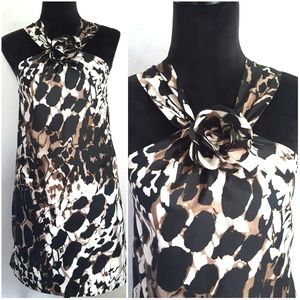 Alexia Admor Animal Print Rosette Halter Dress